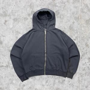 Brandy Melville Cropped Lightweight Navy Zip Up Hoodie